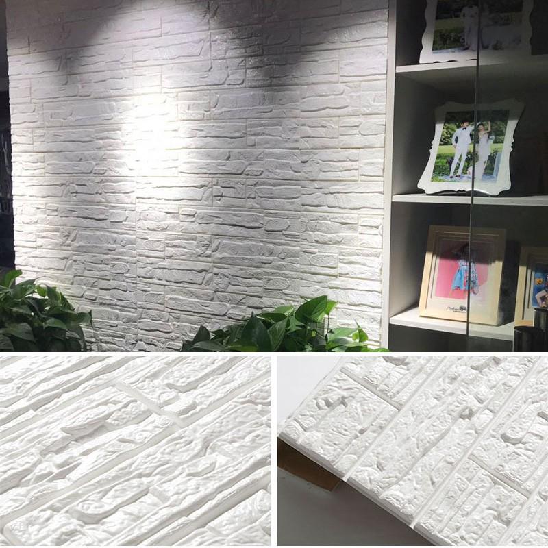 6pcs Set 70x77cm Pe Foam 3d Brick Home Decor Wallpaper Stickers Diy Wall Decor Furniture Others On Carousell
