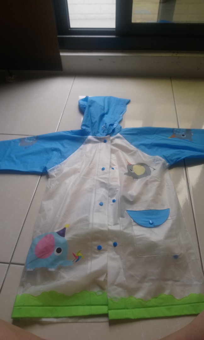 儿童帽檐充气雨衣