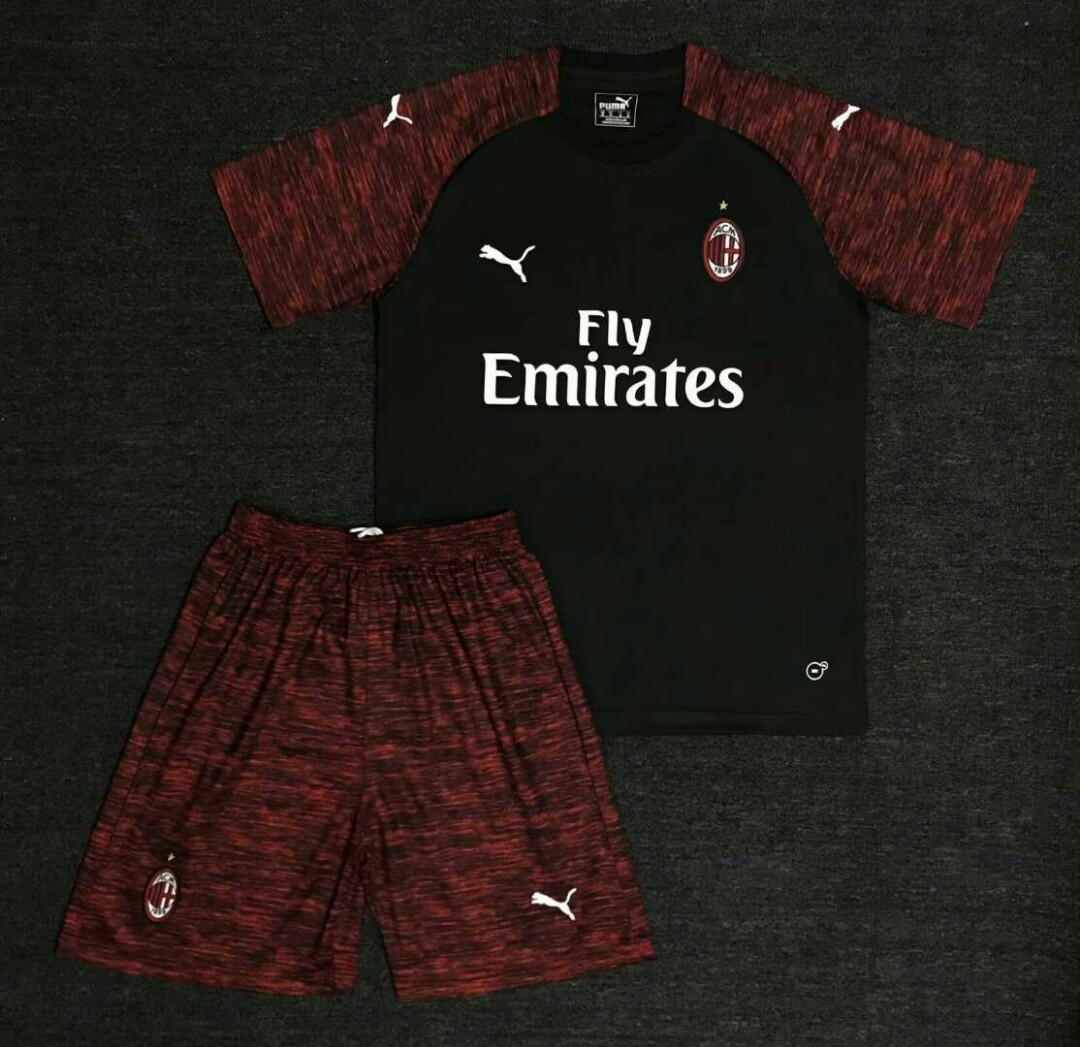 Ac Milan 18 19 Kids Third Kit Sports Sports Apparel On Carousell