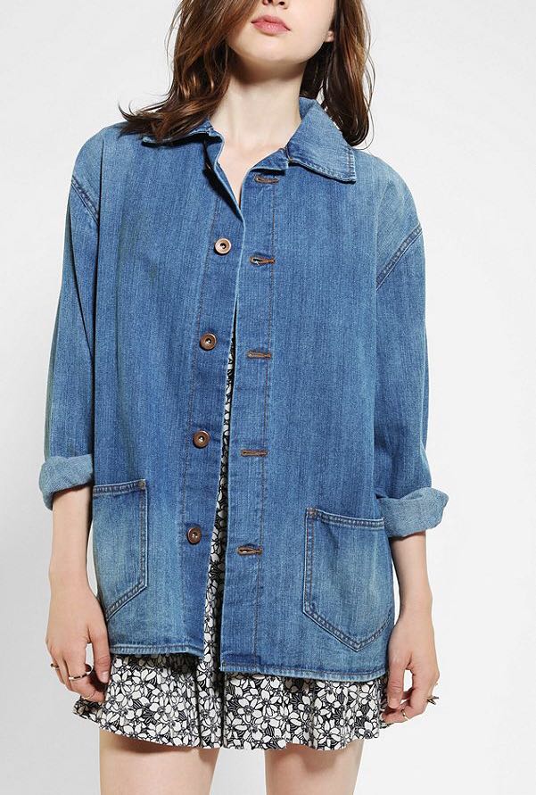 BDG Denim Barn Jacket with Front Pockets Women s Fashion Coats
