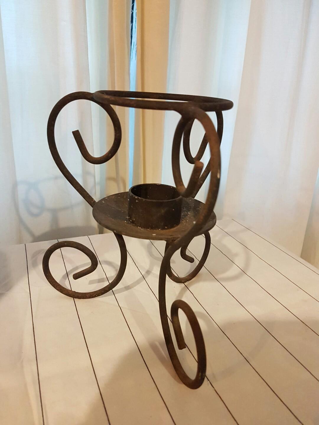 Black Iron Rod Candle Holder Everything Else On Carousell