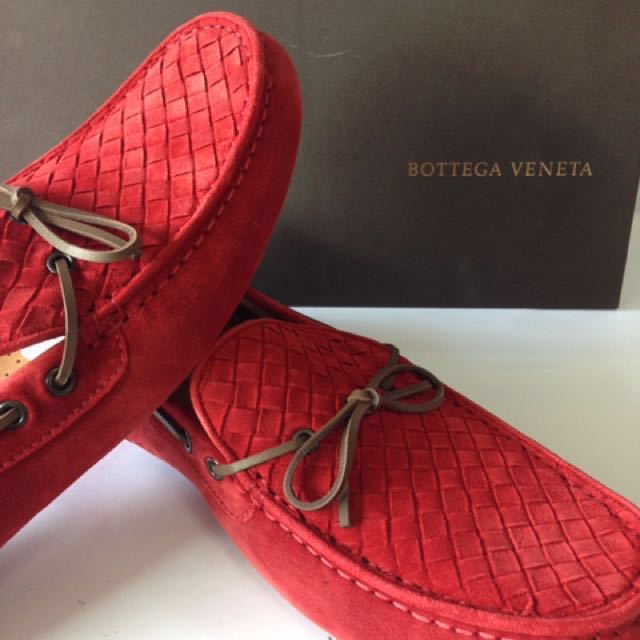 Brand New Bottega Veneta Suede Drivers Shoes Red Colour Men s