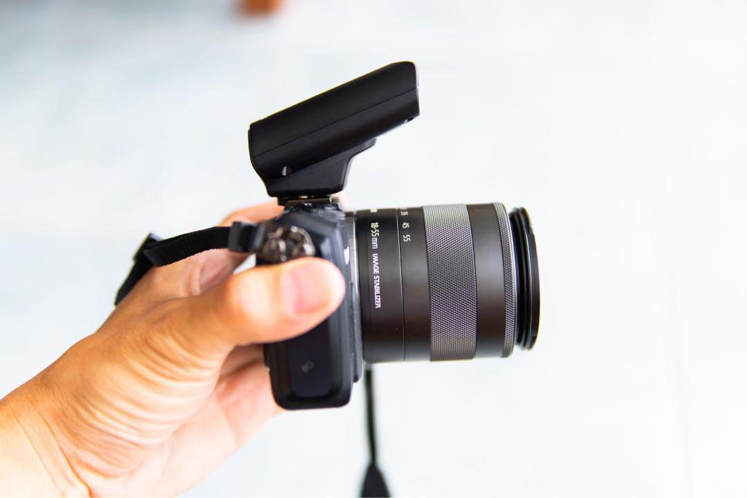 Canon EOS M + 1855mm IS STM Lens + Speedlite 90EX External Flash