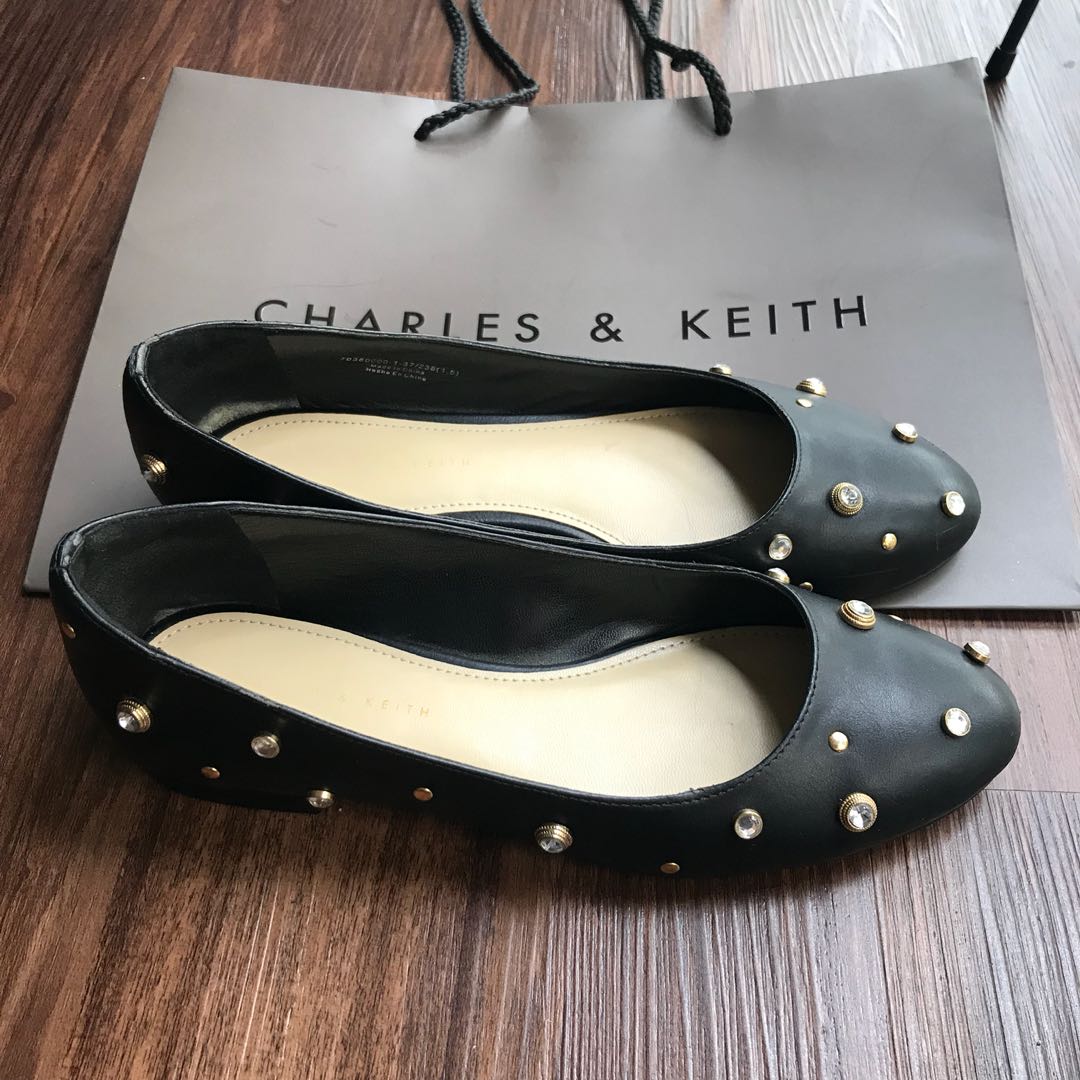 black studded flats womens