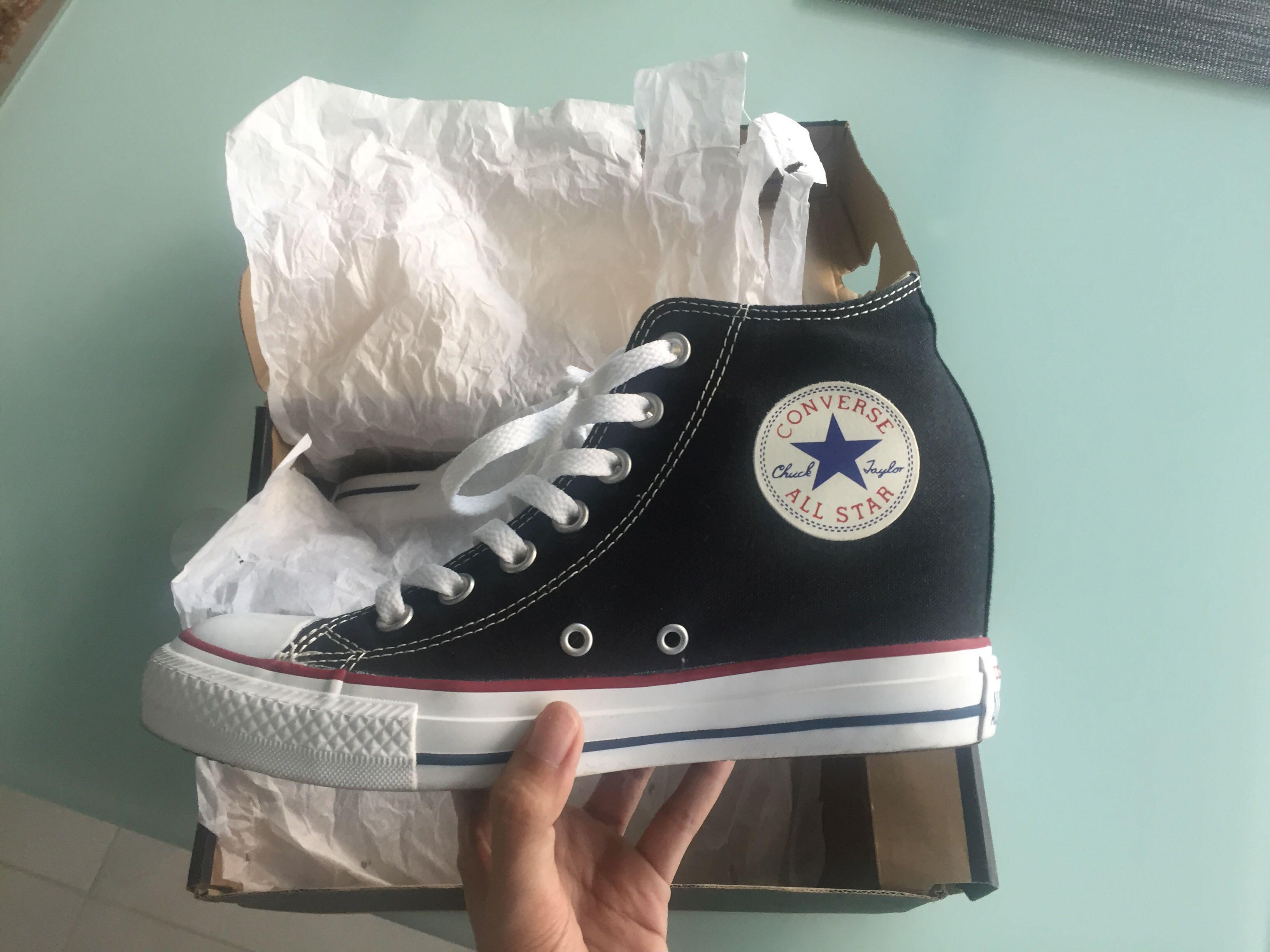 converse high cut with heels