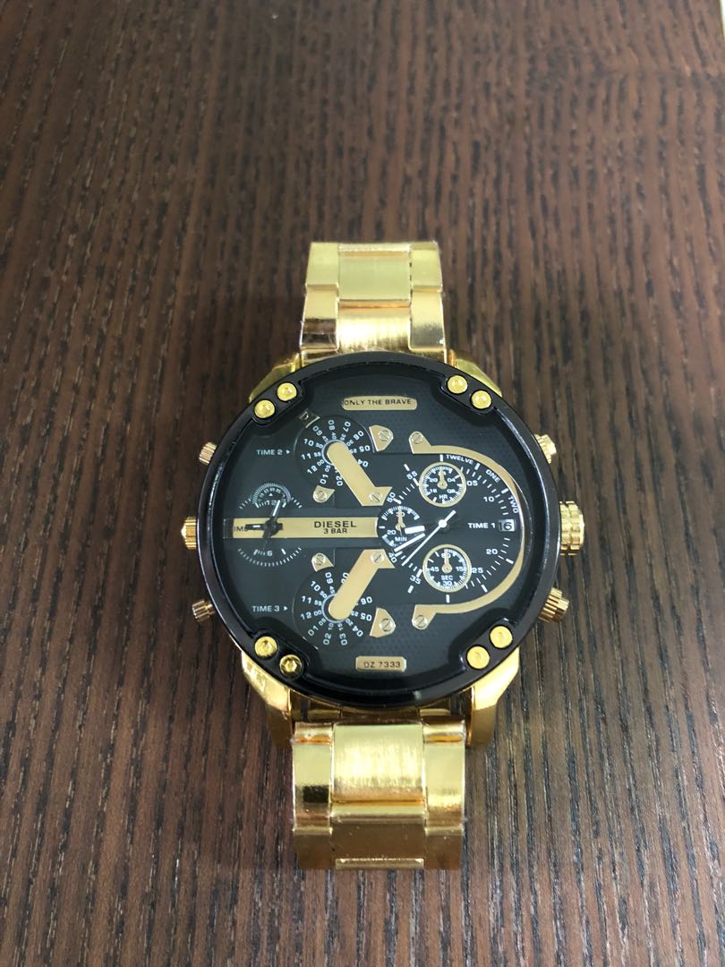 Diesel Mr Daddy Gold Watch Men S Fashion Watches On Carousell