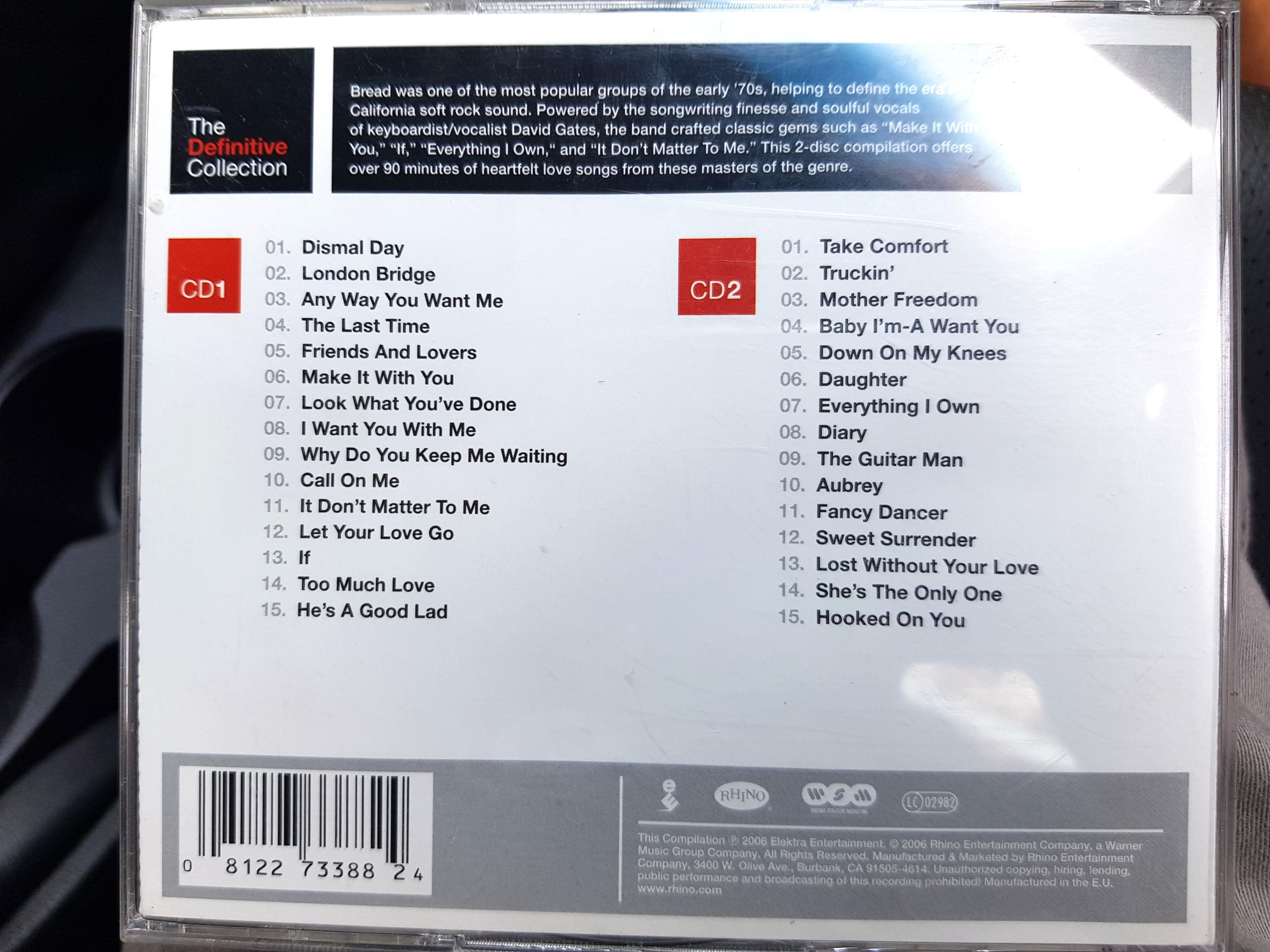 English oldies album Bread the definitive collection 2 CD, Hobbies ...