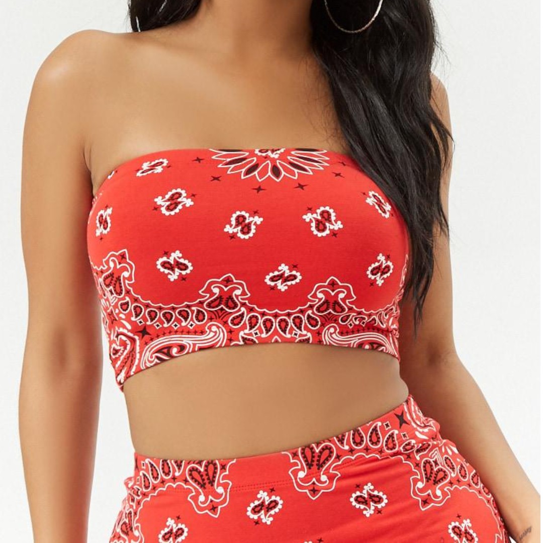 Red bandana bra