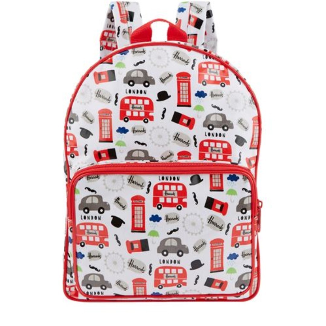 Harrods Red Bus Backpack, Luxury, Bags & Wallets on Carousell