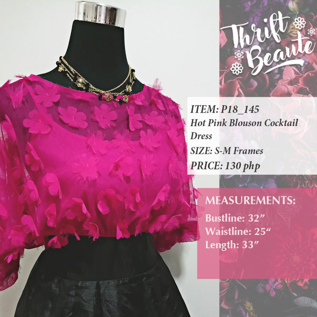 hot pink cocktail dress with sleeves