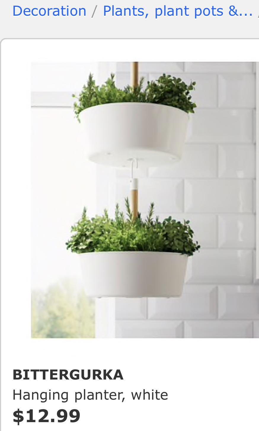 IKEA hanging planter, Furniture & Home Living, Furniture, Other Home