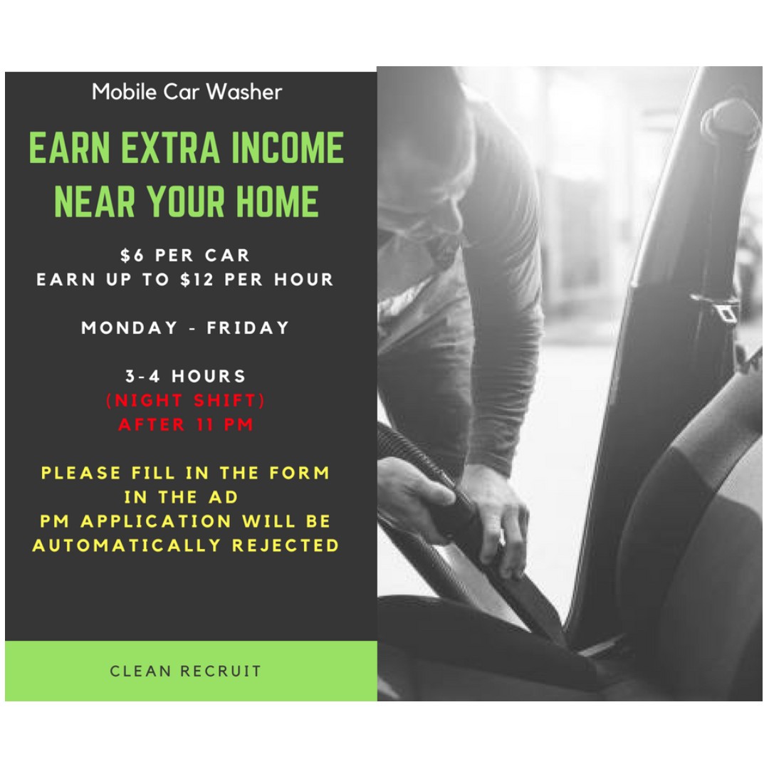Mobile Car Cleaner Part Time Jobs Cleaning On Carousell
