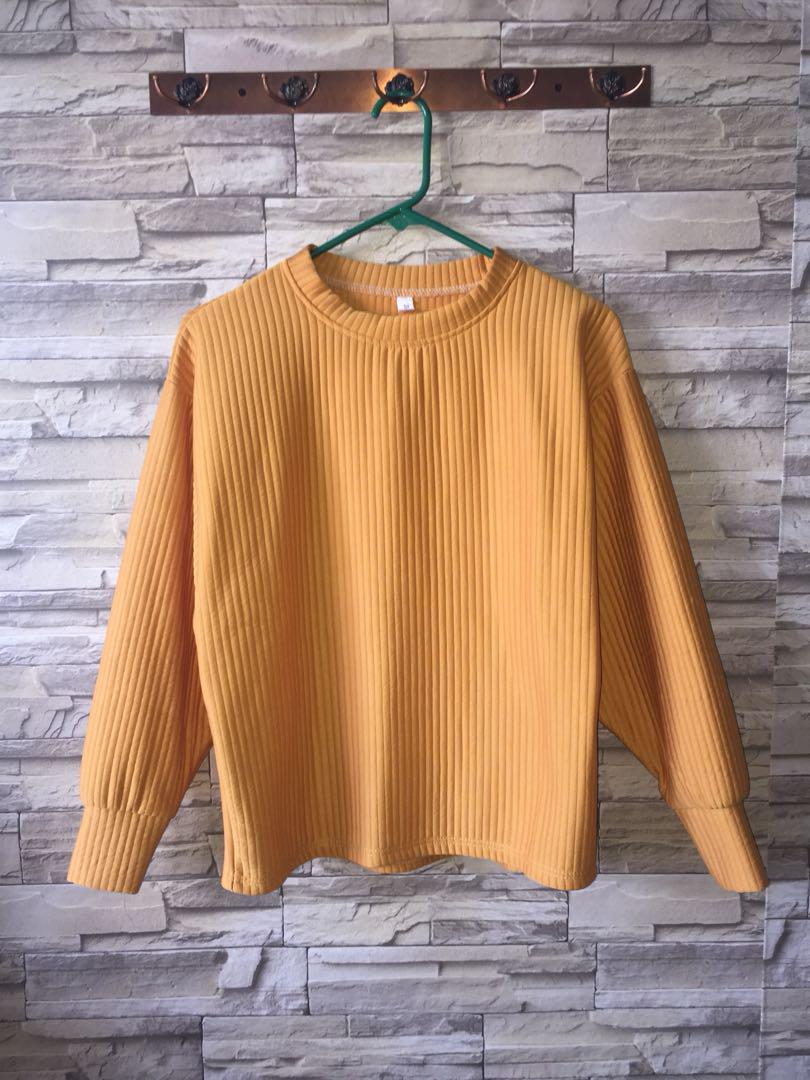 mustard batwing top