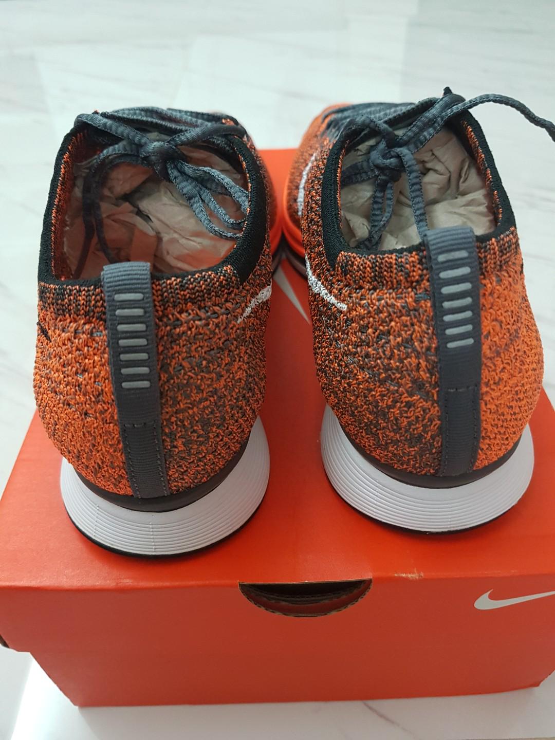 Nike Flyknit Racer Total Orange 2.0 Men s Fashion Footwear Sneakers on Carousell