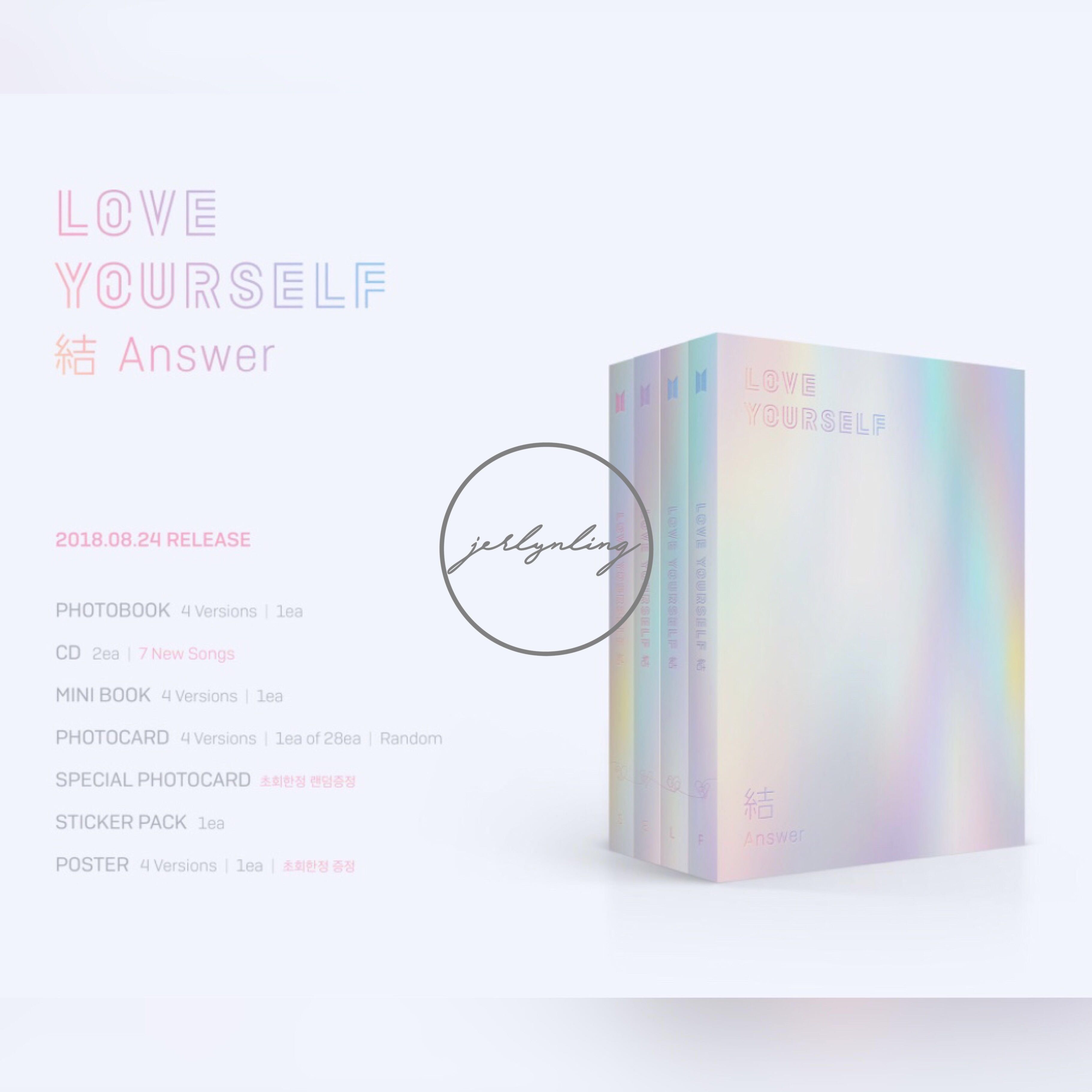 Preorder Bts Love Yourself 結 Answer S E L F Set Entertainment K Wave On Carousell