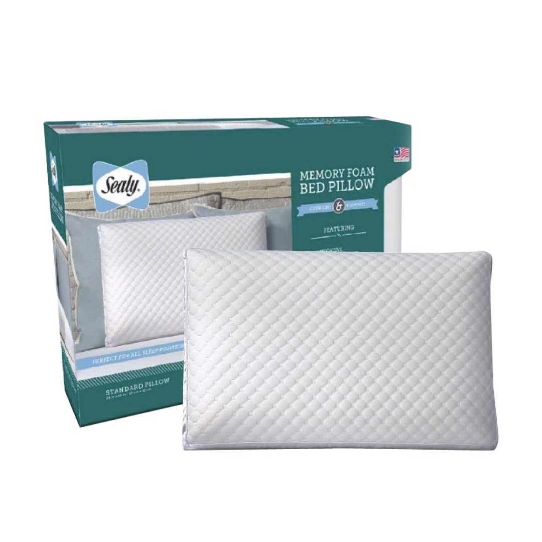 美國直送sealy Memory Foam Pillow 絲漣記憶枕頭 Home Furniture