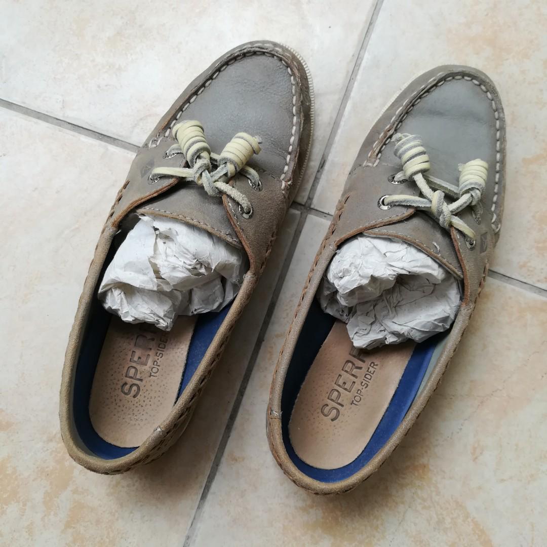 Sperry Quinn Boat Shoes Grey Size 6 1 2 Women s Fashion Footwear Loafers on Carousell