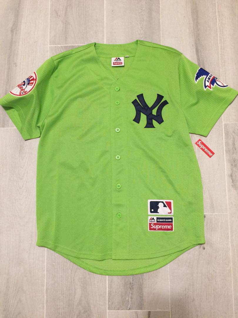 Supreme x New York Yankees Majestic baseball jersey | 棒球衣, 男裝
