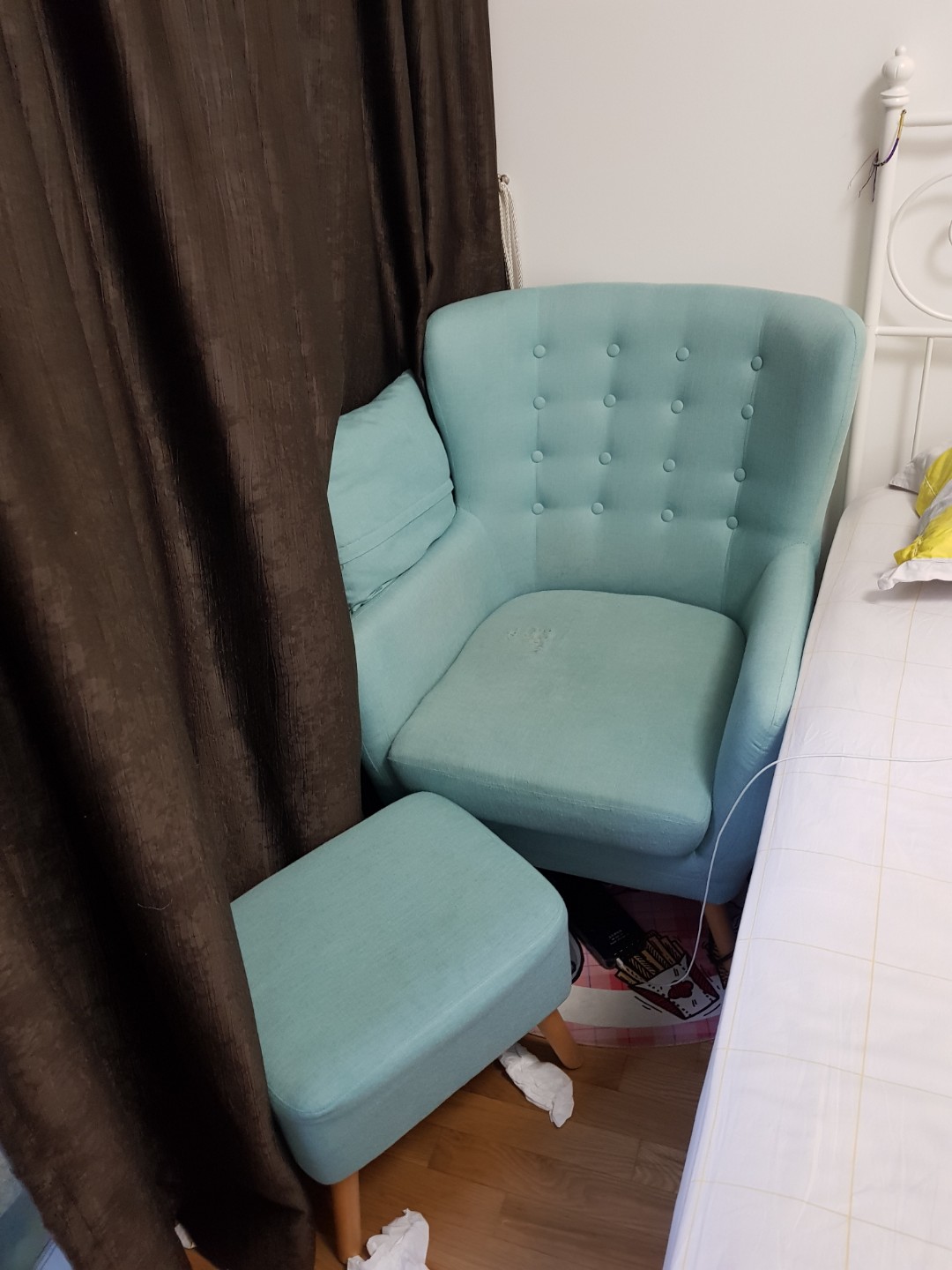 Single couch deals with footrest