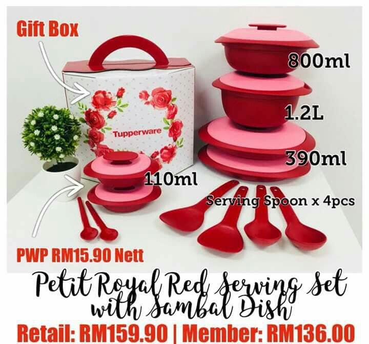 Tupperware Petit Royal Red Serving Set 