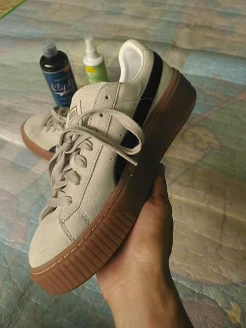 puma suede platform core gum