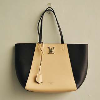 Louis Vuitton Lockme Cabas Tote Vanille Noir Leather