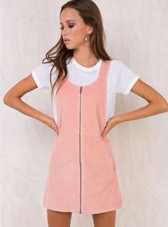 AFENDS ALMOND PINAFORE DRESS