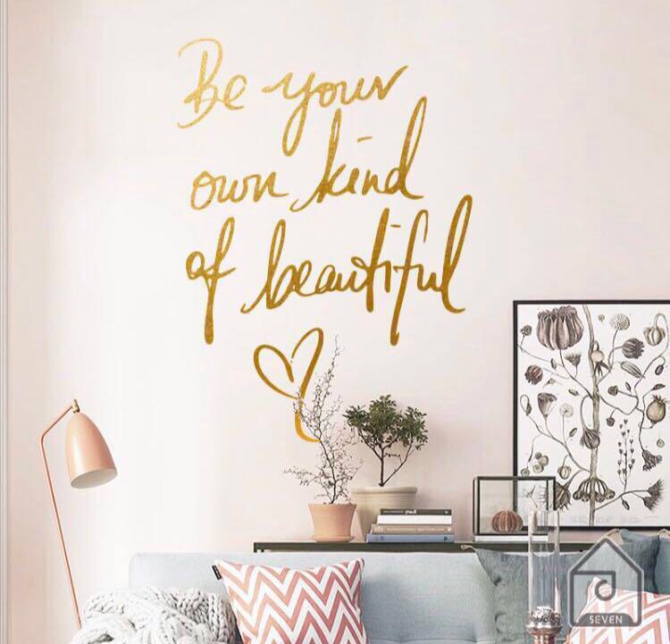 Nordic Calligraphy Wall Sticker Decal In Gold Beautiful Furniture Home Decor Others On Carousell