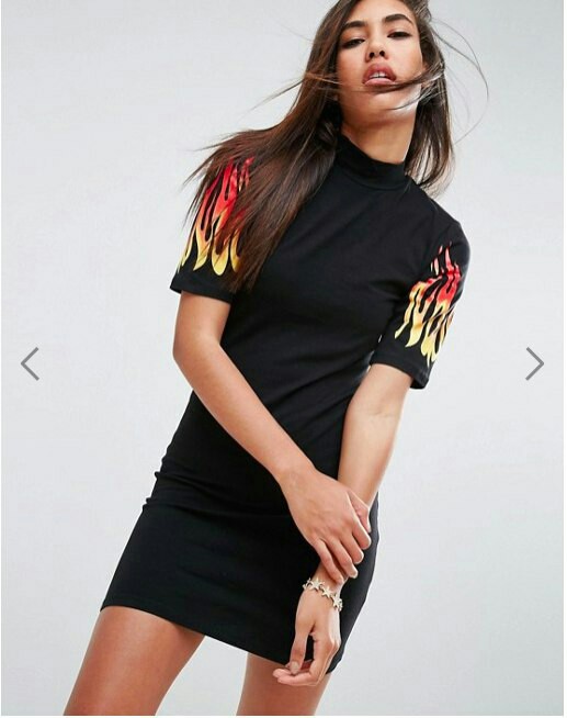 Flame print dress clearance