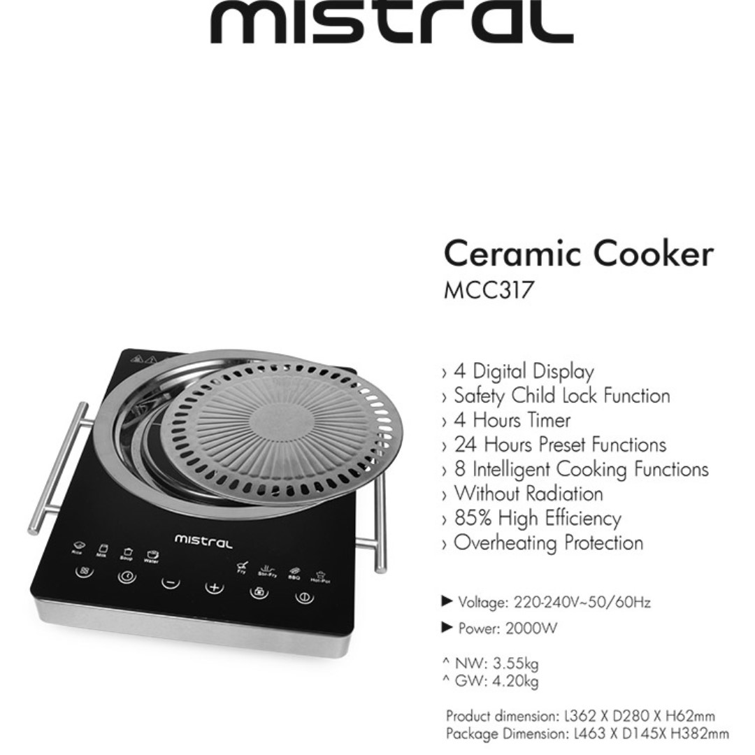 Brand New Ceramic Cooker with BBQ Tray & Wire Tray, TV & Home