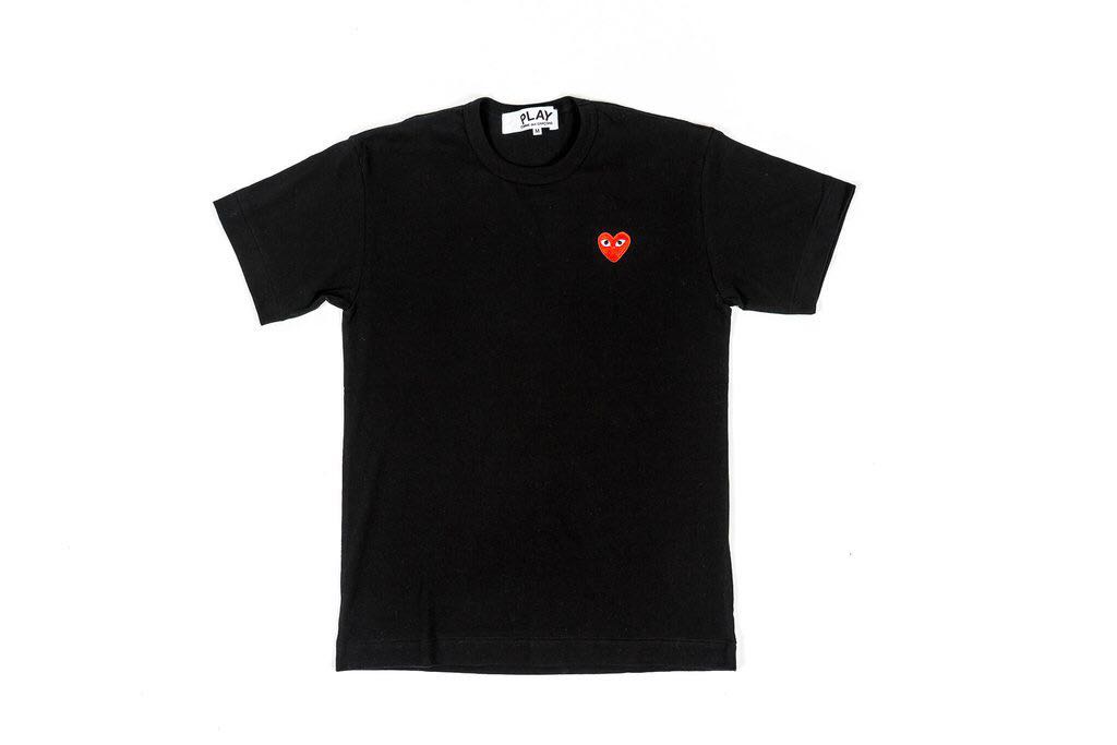 cdg black red heart