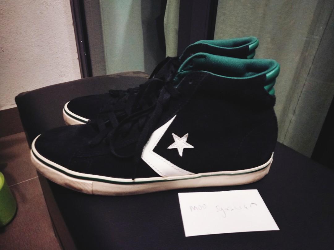 Converse pro leather suede green outlet