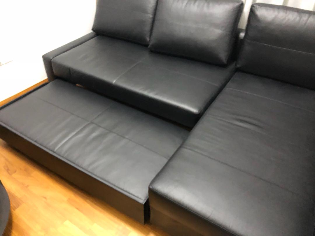 Leather corner deals sofa bed ikea
