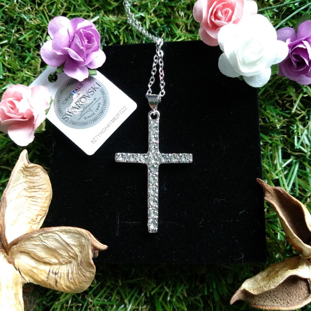 Swarovski cross cheap and chain