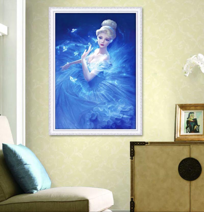 Diy 5d Diamond Painting Cinderella With Frame Car02 Design