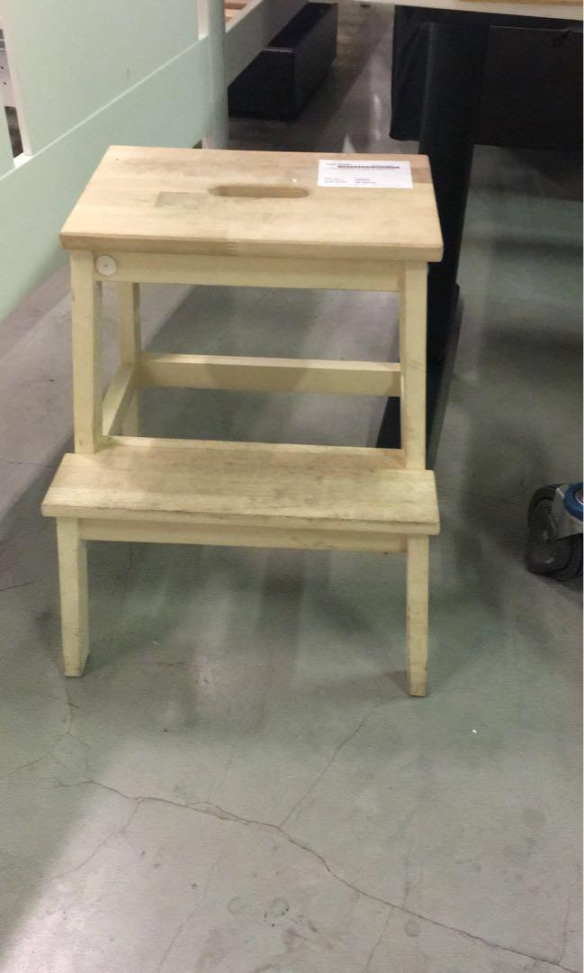 Ex Display Bangku Tangga Kayu Aspen Bekvam Ikea Perabotan Rumah Di Carousell