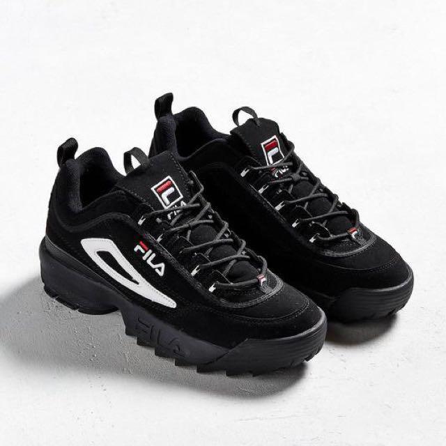 fila disruptor ii black white