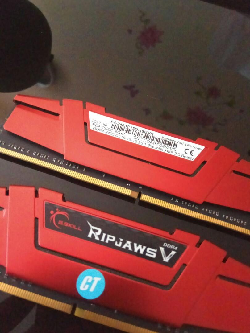 G Skill Ripjaws V 8gb X 2 Stick 2400mhz Ram Electronics Computer Parts Accessories On Carousell