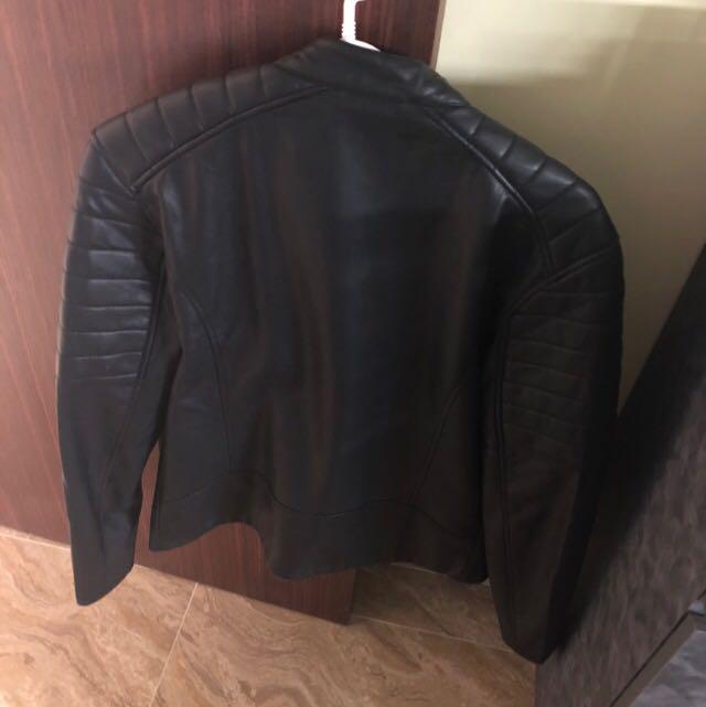 H&M Black Leather Jacket, Men's Fashion, Coats, Jackets and Outerwear