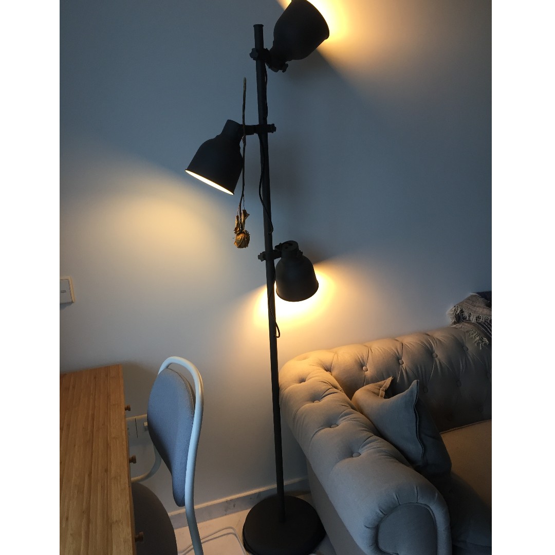 Ikea Hektar 3 Spot Floor Lamp Furniture Home Decor Lighting Supplies On Carousell