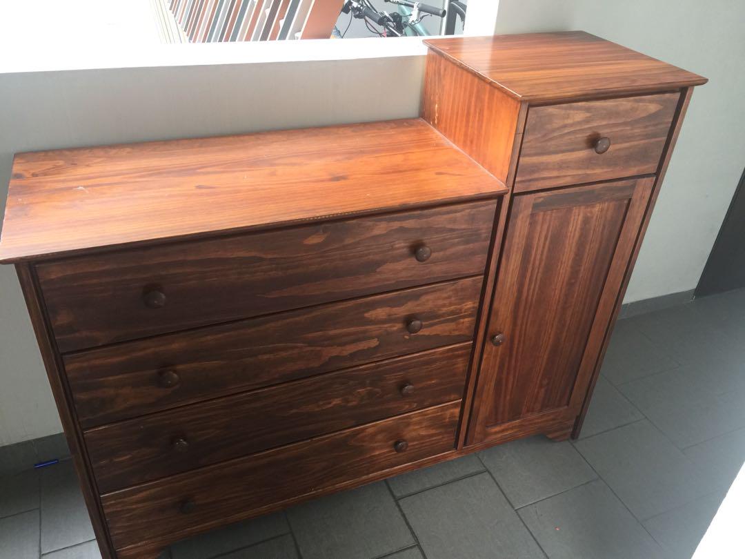 Large Solid Wood Dresser Chest Of Drawers Furniture Shelves Drawers On Carousell