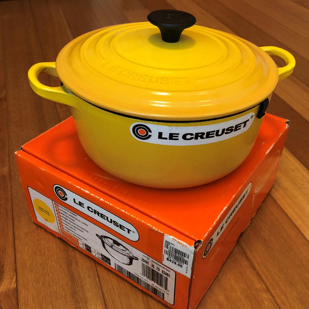 Le Creuset Cast Iron Round French Oven 20cm Yellow Dijon, Furniture