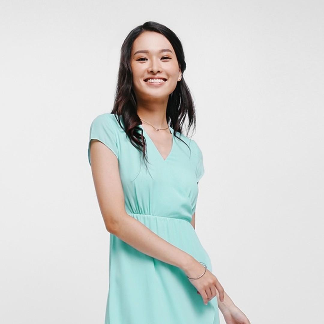 love bonito lylas wrap front dress in beryl