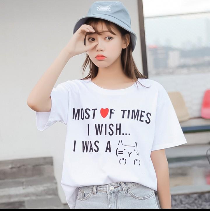 Most Of The Time I Wish I Was A Cat Tee Ulzzang Women S Fashion