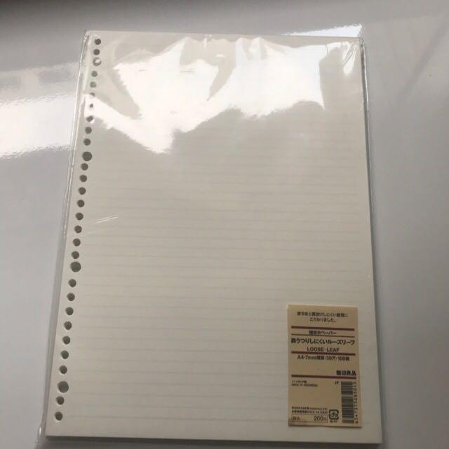 Muji A4 Lined Paper, Hobbies & Toys, Stationery & Craft, Stationery & School Supplies on Carousell
