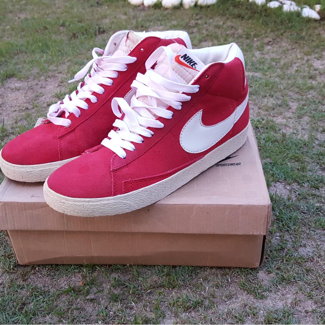nike blazer hi suede vintage red