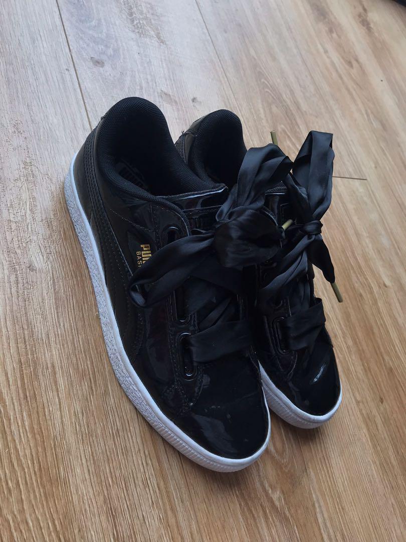 puma heart patent black
