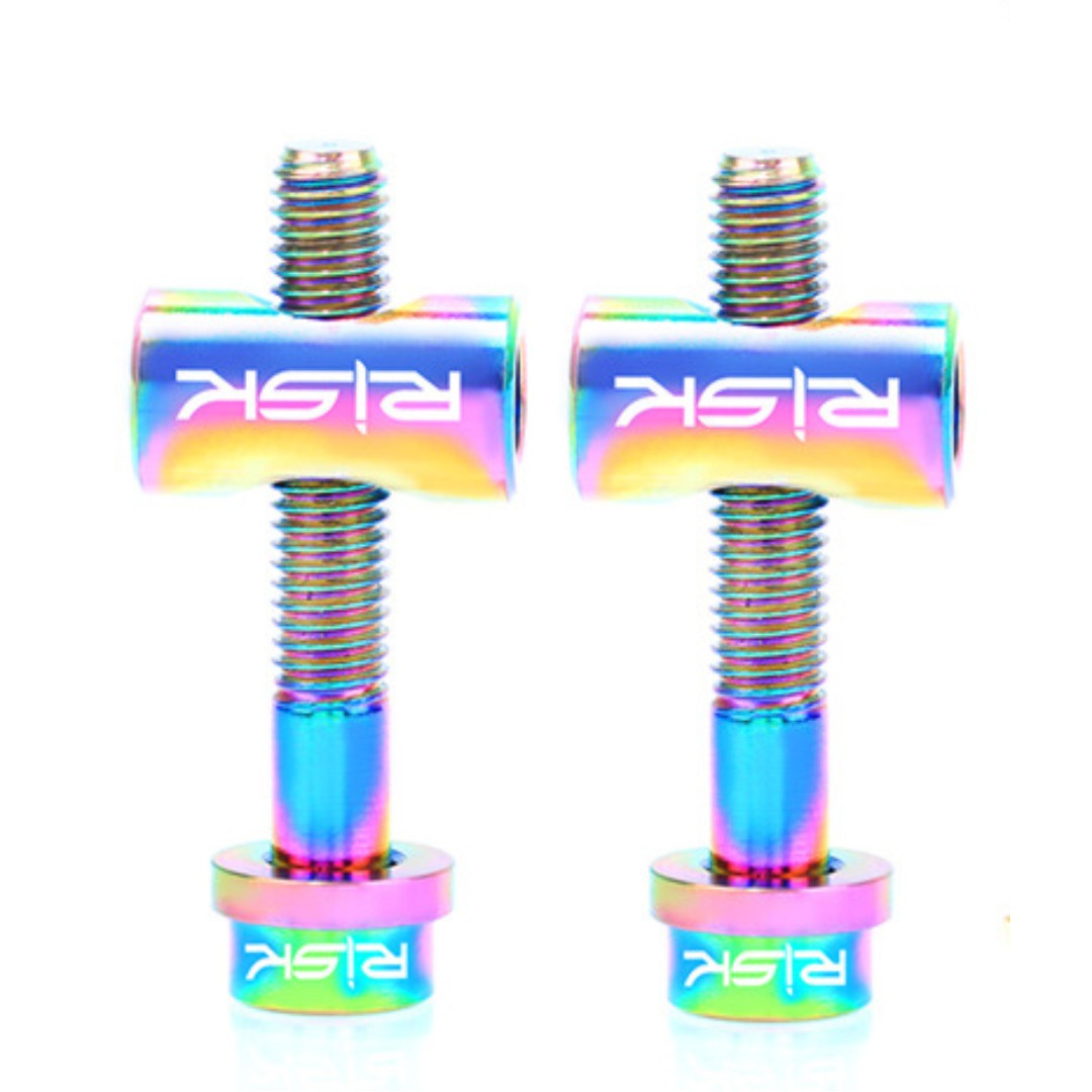 Bike Seat Post Hardware M5x40mm Rainbow Titanium Alloy Bolt Set - TC4 ...