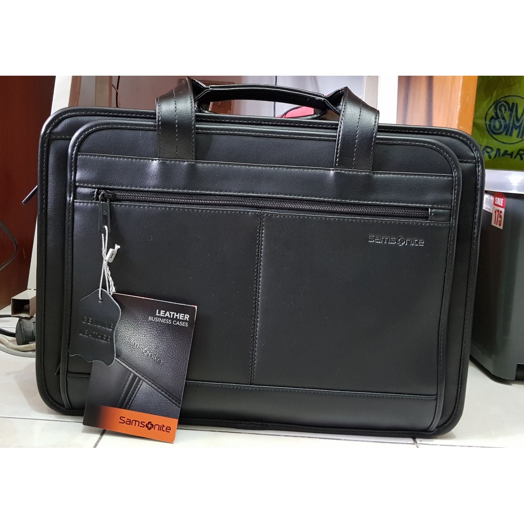 Samsonite Leather Expandable Briefcase Men s Fashion Watches