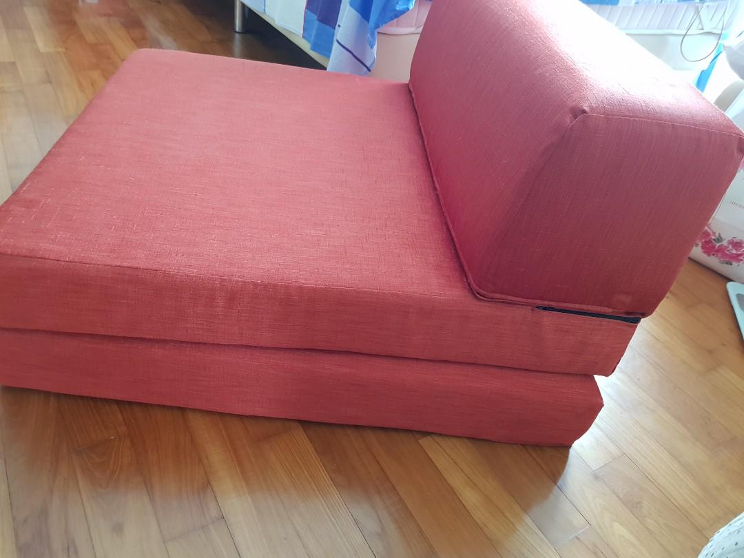 Fabric sofa bed (red), Furniture & Home Living, Furniture, Sofas on